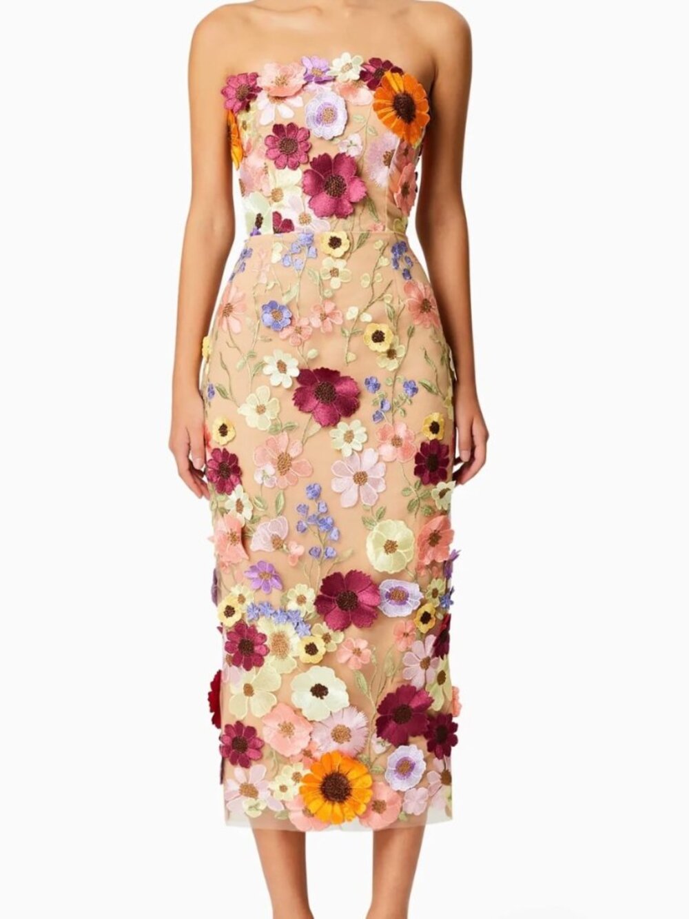 Elliatt Helena Strapless Midi Dress NWT